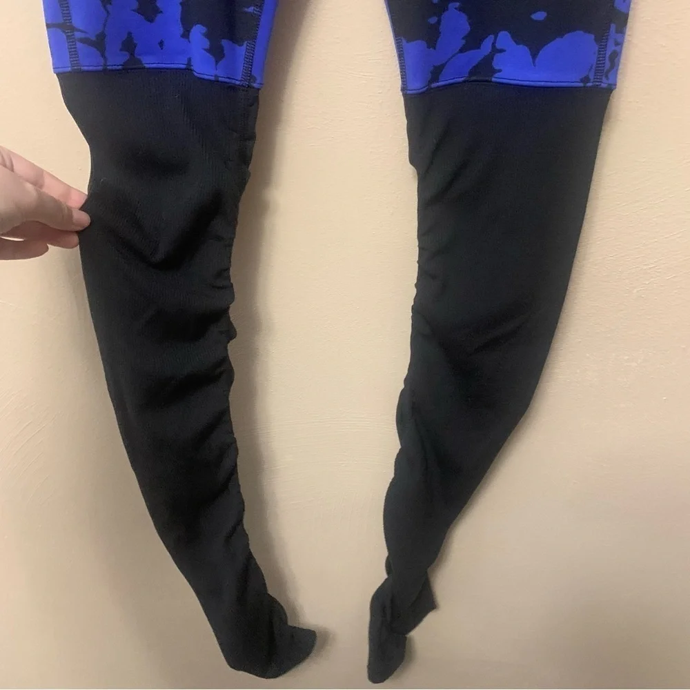 ALO Yoga Goddess Ribbed Legging Blue Black Tie Dye Size Small